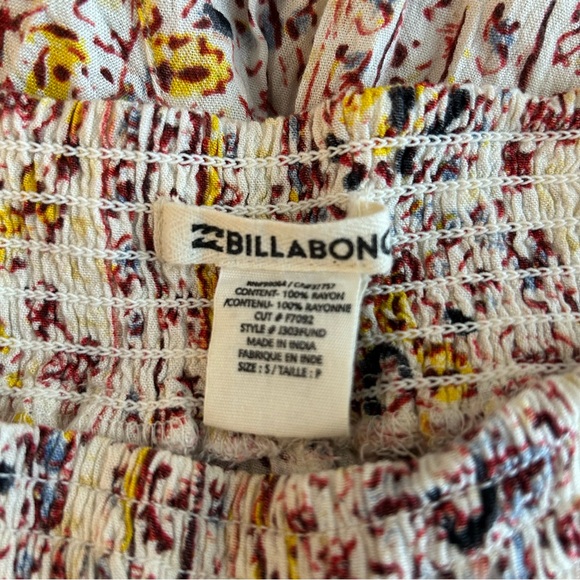 Billabong Womens Cream Floral Pull-On Flare Leg Stretch Pants Size S - Picture 8 of 9